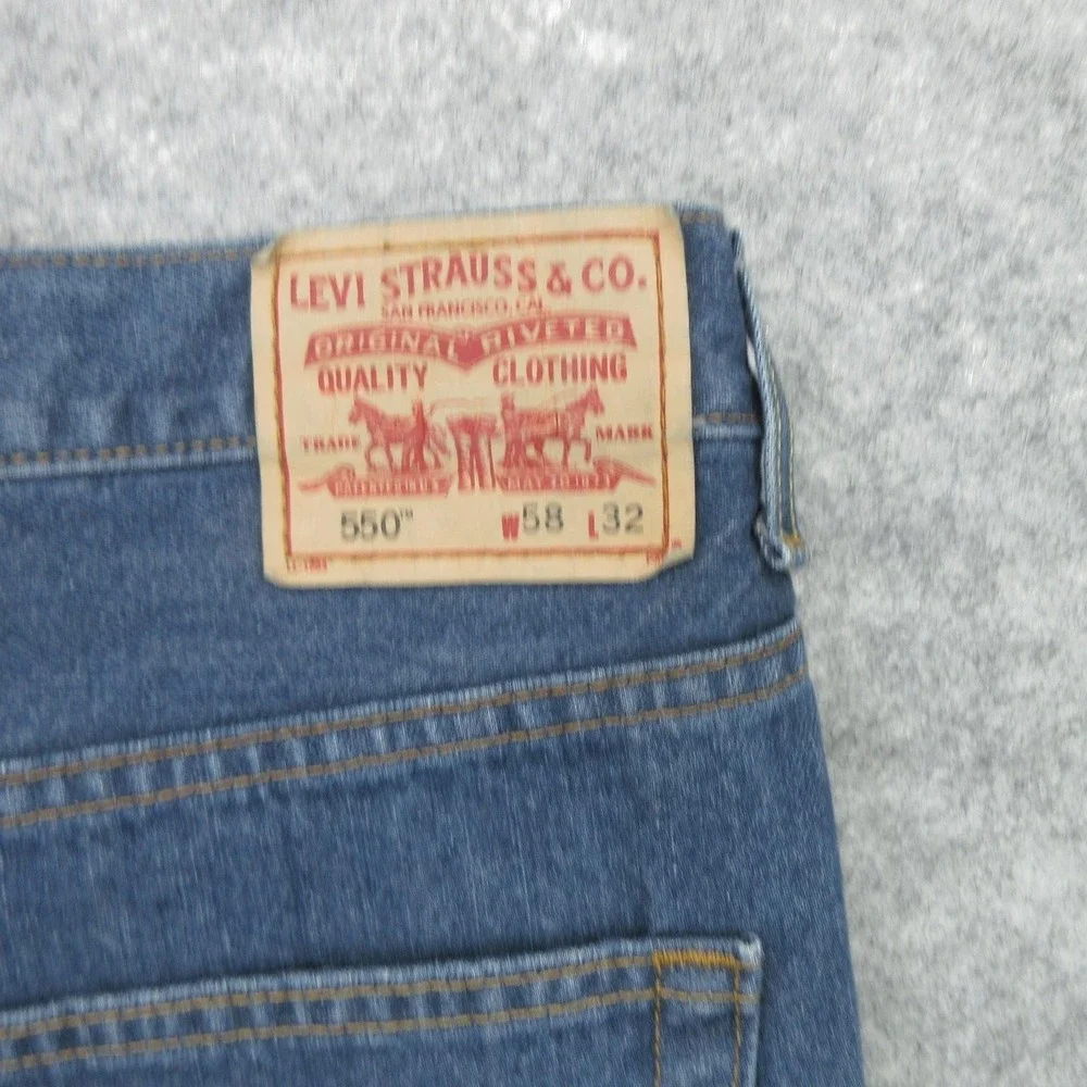 Vintage Levis 550 Jeans Mens 58x32 Relaxed Fit Big & Tall Denim Zip Fly NOS